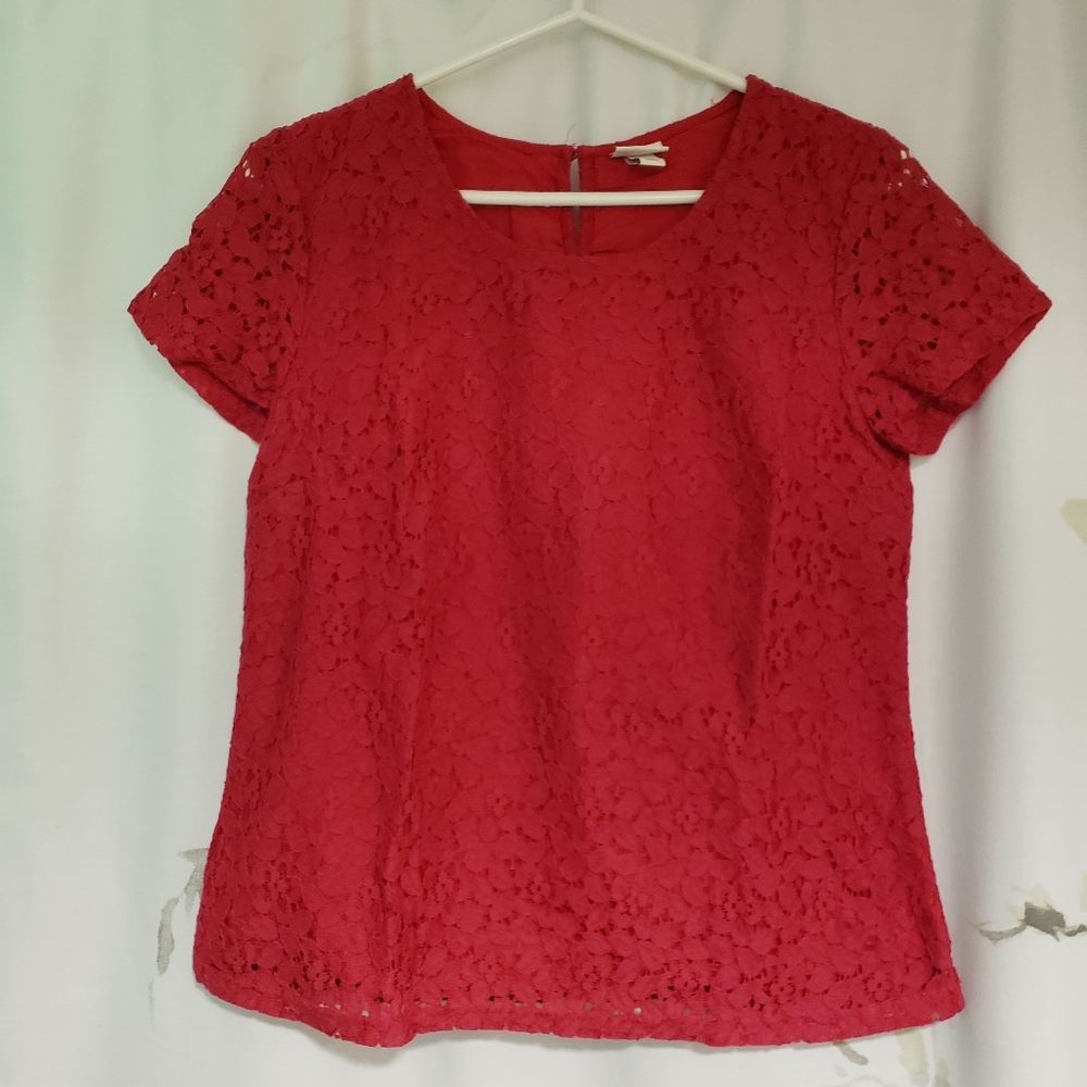 Merona Lace Short Sleeve Top